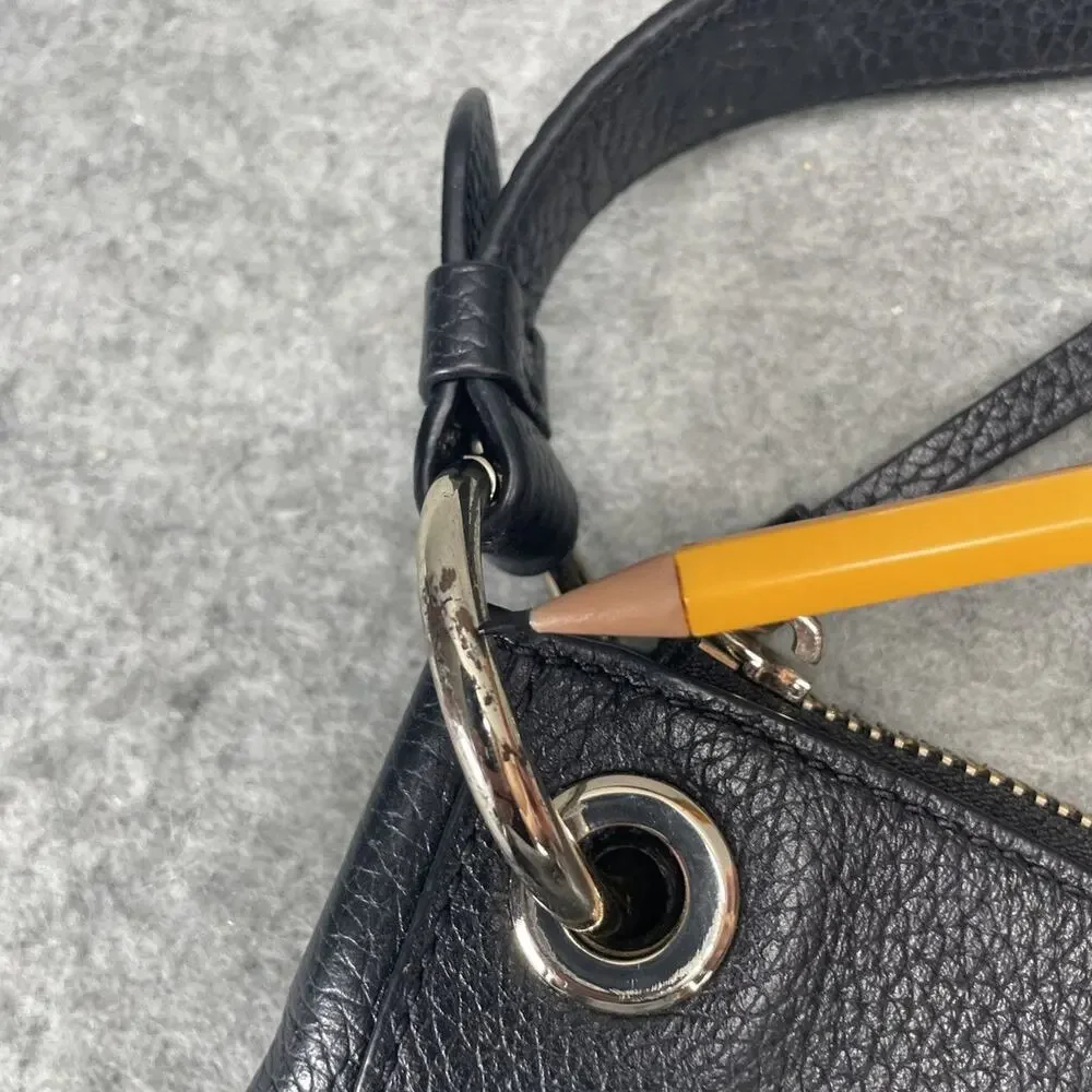 Kate Spade KAT Pebbled Leather Purse Black Shoulder Bag FLAWED FADED HARDWARE